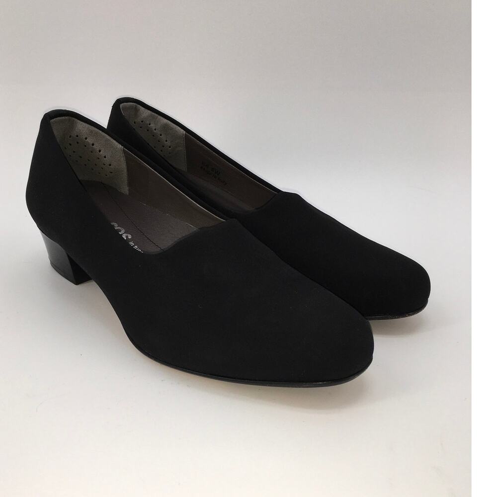 SAS San Antonio Shoes Lucia Pump Black Womens 6 Wide Heel Comfort Work Office